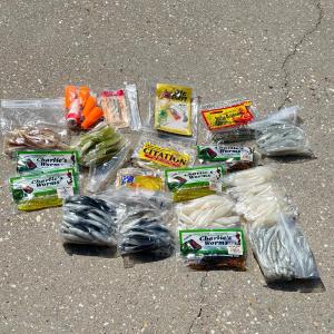 Photo of Seventeen (17) Bags Of Assorted Fishing Worms & Accessories