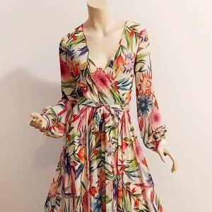 Photo of Stunning Floral Chiffon Maxi Gown w/Sash Belt