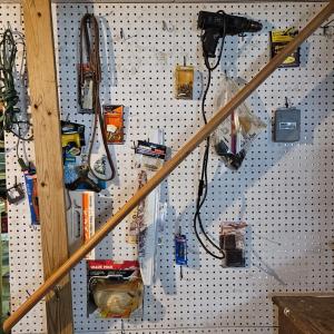 Photo of LOT 28B: Wall Contents - Drill, Various Tools, Supplies