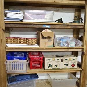Photo of LOT 9B: Shelf Contents #5 - Tools, Hummingbird Feeders, Crafting Supplies