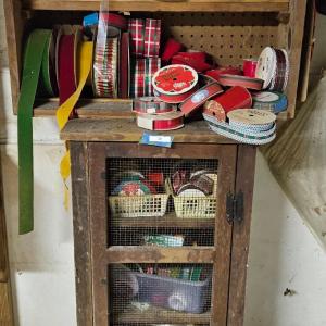 Photo of LOT 18B: Crafting Ribbons, Supplies & Cabinet