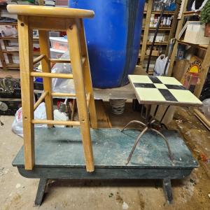 Photo of LOT 27B: Vintage Tables & Stool Lot