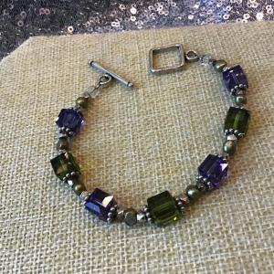 Photo of Green Purple Crystal Bracelet Toggle