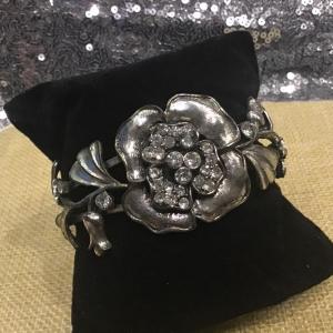 Photo of Hinged Rose Faux Diamond Bracelet