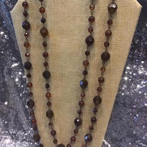 Photo of Vintage Brown Beaded Necklace X long