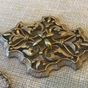 Photo of Vintage Coro Gold Tone Medallion Pendant Necklace