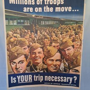 Photo of Original poster "Millions of troops are on the move...Is YOUR trip necessary?