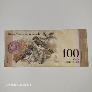 Photo of 100 Boĺvares Bank of Venezuela