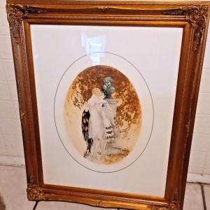 Photo of Framed Louis Icart, Regarde (Look), Drypoint Etching, Signed in Pencil with COA