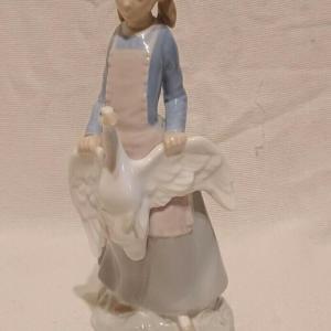Photo of Lladro Nao Girl Holding White Goose Figurine Sculpture Made in Spain