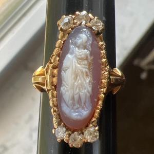 Photo of 14KT Soild Gold antique victorian diamond ring size 5