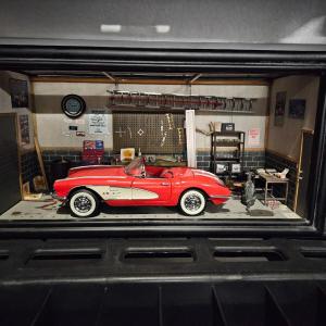 Photo of Model Corvette with Garage Backdrop