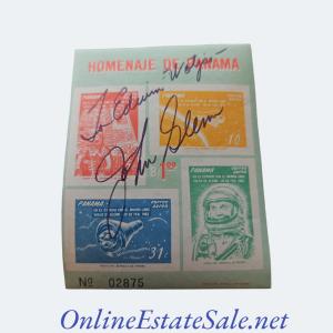 Photo of Panama stamp card signed by John Glenn