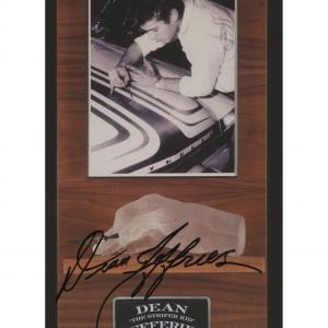 Photo of Car Designer Dean Jeffries signed Rod & Custom Heritage Guild flyer