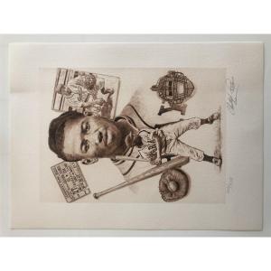 Photo of Josh Gibson Artwork. Individually 
Numbered Print Signed by Artist