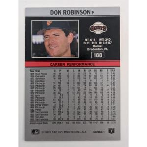 Photo of Don Robinson Signed Baseball Trading Card - Leaf #188 1991