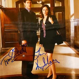 Photo of Philly Kim Delaney and Thomas Scott signed photo