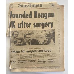 Photo of Reagan Shot Chicago Tribune Original 1981 Vintage Magazine 