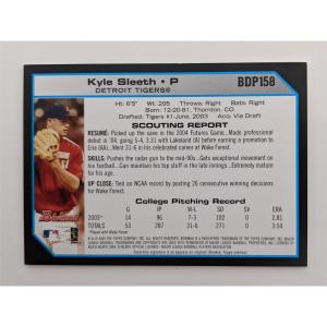 Photo of Kyle Sleeth Baseball Trading Card with 2004 Futures Game Game-Worn Jersey Swatch