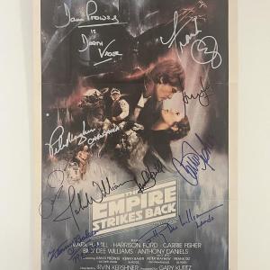 Photo of Star Wars Empire Strikes Back original cast signed insert poster