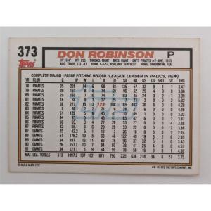 Photo of Don Robinson Signed Baseball Trading Card - Topps #373 1992
