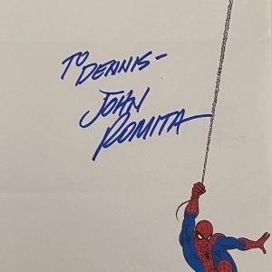 Photo of Comic book artist John Romita Sr. original signature 
