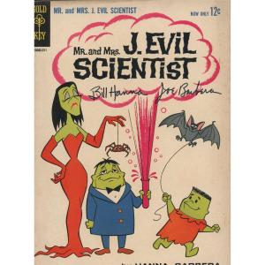 Photo of Mr. & Mrs. J. Evil Scientist signed by Hanna and Barberra comic book