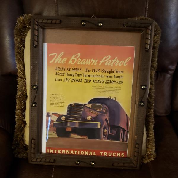 Photo of Vintage The Brown Patrol International Truck Ad 1939