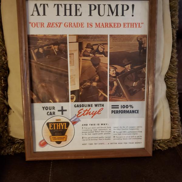 Photo of Vintage Gasoline Ad ETHYL at the pump