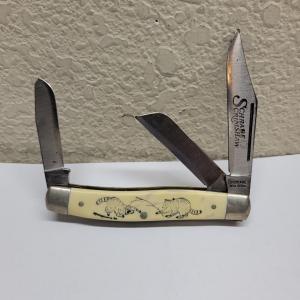 Photo of Schrade scrimshaw 3 blade pocket knife- Free shipping!