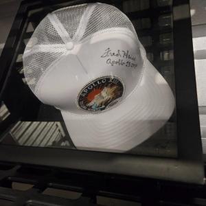 Photo of Fred Haise signed Apollo 13 hat