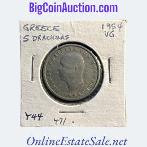 Photo of 1954 GREECE 5 DRACHMAS