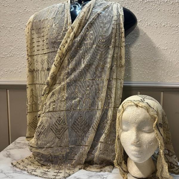 Photo of 1920's-30's Antique Assuit Hammered Sterling Handmade Shawl