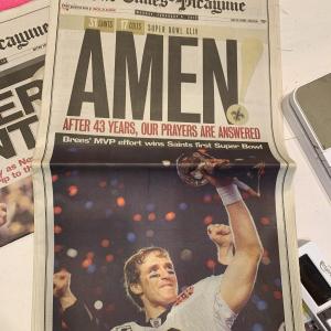 Photo of New Orleans Saints Super Bowl Times Picayune Newspapers Set of TWO