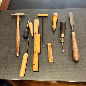 Photo of Antique Wood Handle Tool Lot