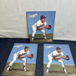 Photo of Lot 136 three Dodgers, April, 1984 game scorecard magazines