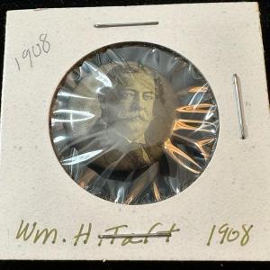 Photo of Lot 142 antique William H Taft campaign button