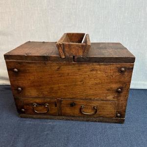 Photo of Lot 129 antique wood drop safe