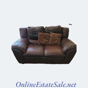 Photo of Brown Leather Couch