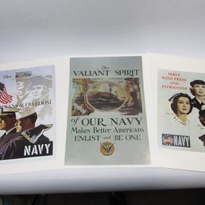 Photo of Lot of Reproduction Posters of World War II Recruitment Enlistment Propaganda Po