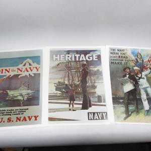 Photo of Lot of Reproduction World War II Military Navy Recruitment Posters Join the Navy