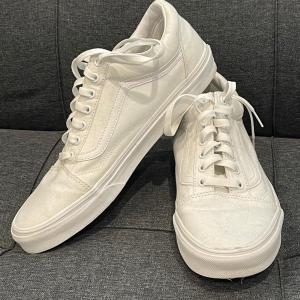 Photo of Vans Old School White on White canvas Men’s size 11 skateboard deck shoes