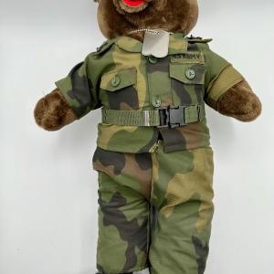 Photo of Large Vintage Bear Forces of America 1989 “Army” Bear IRA Green Camo