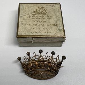 Photo of Antique Portuguese Filigree Crown Brooch