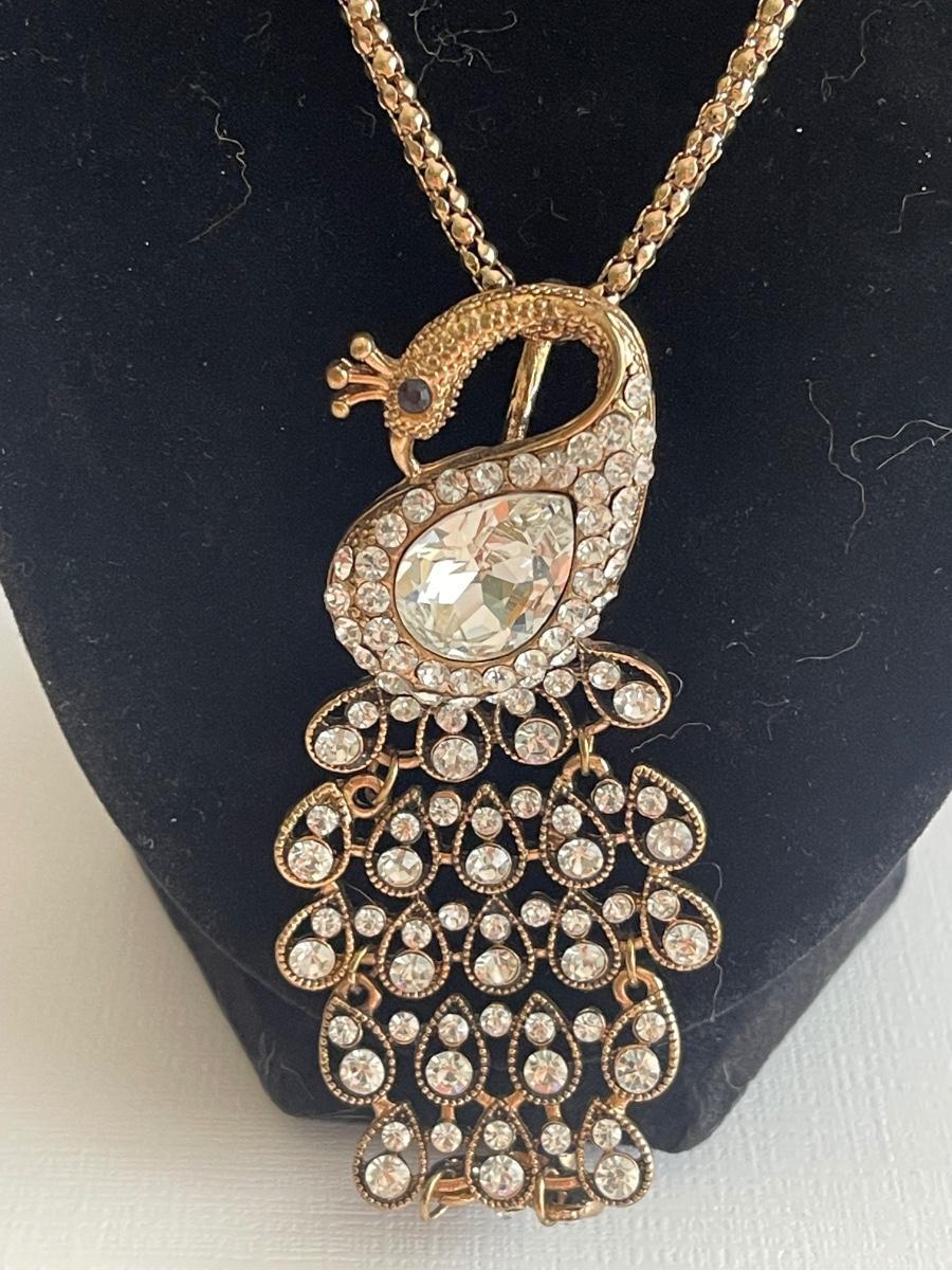 Photo 2 of Peacock rhinestones necklace 19”