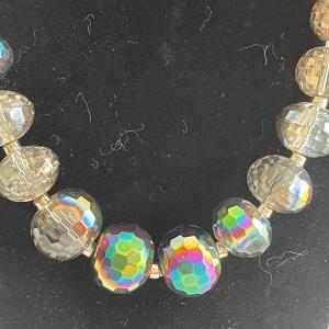Photo of Aurora Borealis crystal necklace - adjustable 18” Vtg