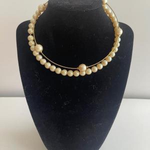 Photo of Two vintage faux 10” pearl chokers.