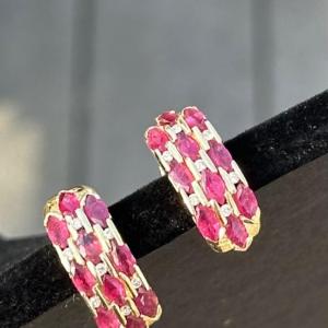 Photo of Ruby and diamond earrings