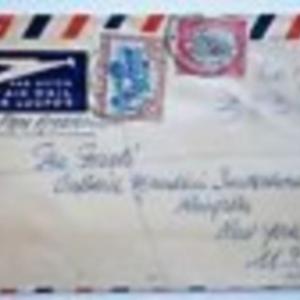 Photo of 1947 Registered Air Mail from South Africa to Kingston, NY
