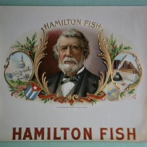 Photo of "HAMILTON FISH" Inner Lid Cigar Box Label, form early 1900's